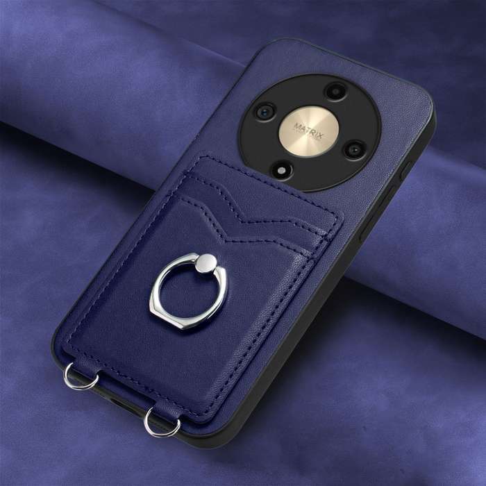 For Honor X9b / Magic6 Lite R20 Ring Card Holder Phone Case(Blue)