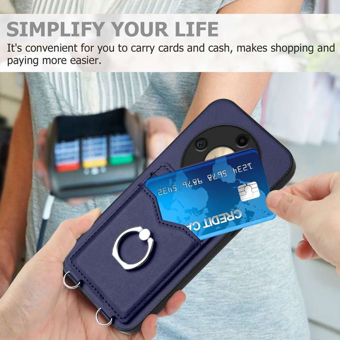 For Honor X9b / Magic6 Lite R20 Ring Card Holder Phone Case(Blue)