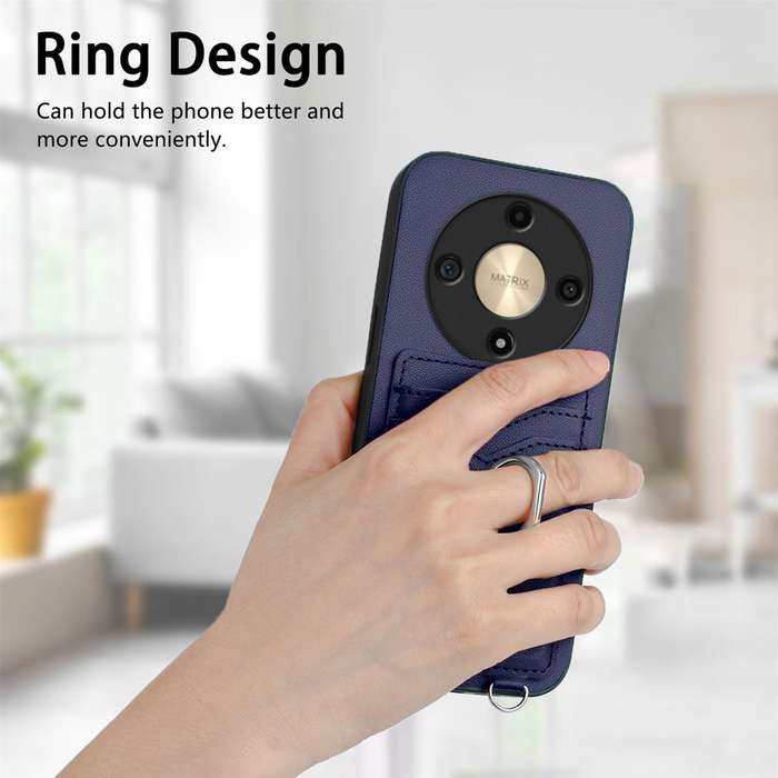 For Honor X9b / Magic6 Lite R20 Ring Card Holder Phone Case(Blue)