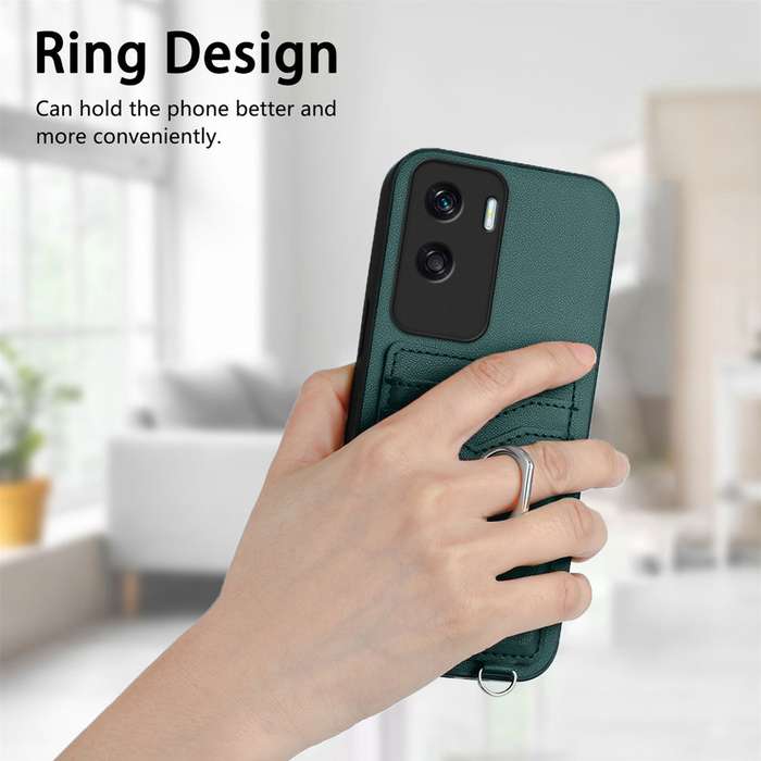 For Honor X50i R20 Ring Card Holder Phone Case(Green)