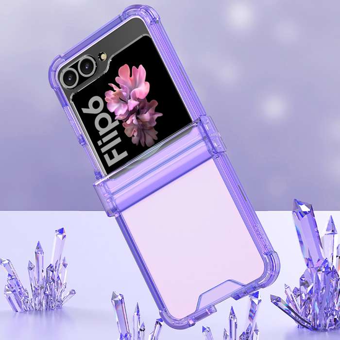 For Samsung Galaxy Z Flip6 GKK Airbag Hinge Full Coverage Phone Case with Tempered Film(Purple)