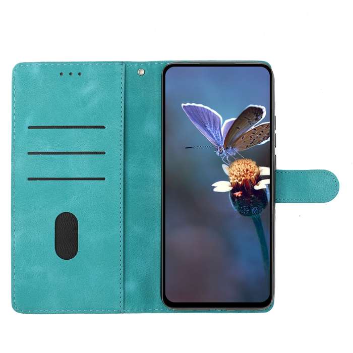 For Samsung Galaxy A25 5G Cherry Blossom Butterfly Skin Feel Embossed PU Phone Case(Green)