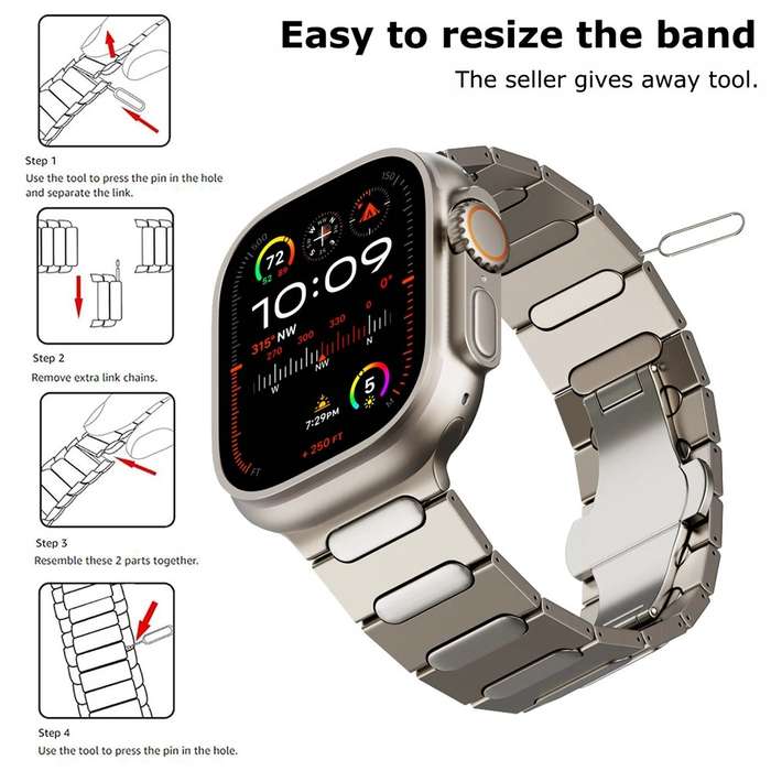For Apple Watch Series 7 45mm Oval Butterfly Buckle Titanium Alloy Watch Band(Grey)