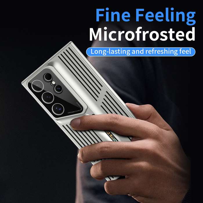 For Samsung Galaxy S23 Ultra 5G Blade Cooling PC Full Coverage Phone Case(Cyan)