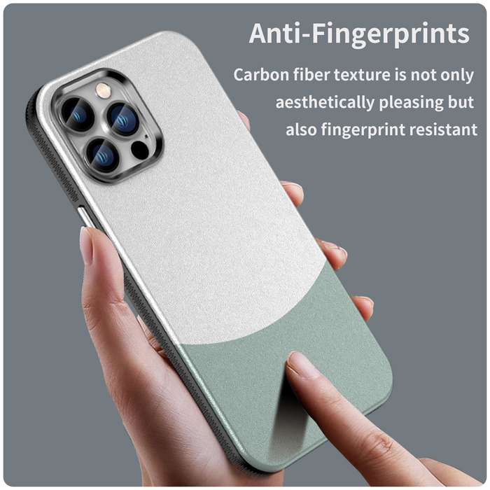 For iPhone 13 Pro Max Leather Texture MagSafe Magnetic TPU + PC Phone Case(Cyan)