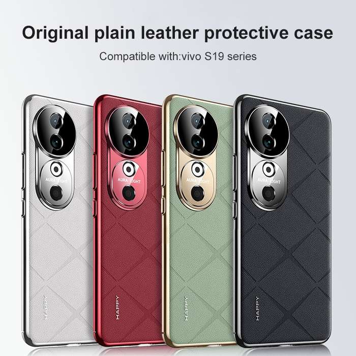 For vivo S19 Pro Plain Leather PC Phone Case(Green)