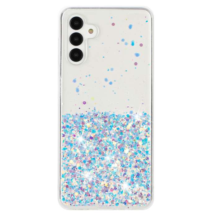 For Samsung Galaxy A15 4G / A15 5G Transparent Frame Noctilucent Glitter Powder TPU Phone Case(