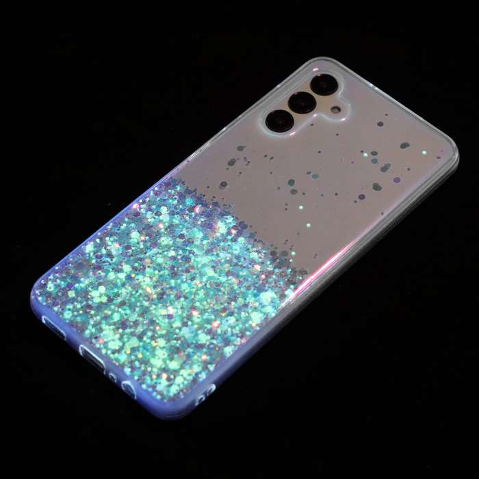 For Samsung Galaxy A15 4G / A15 5G Transparent Frame Noctilucent Glitter Powder TPU Phone Case(