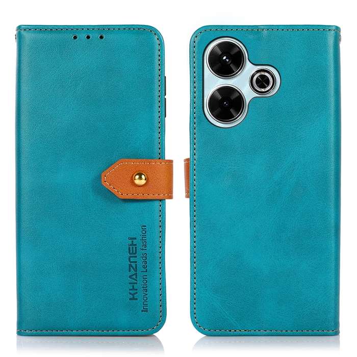 For Xiaomi Redmi 13 4G KHAZNEH Cowhide Texture Flip Leather Phone Case(Blue)