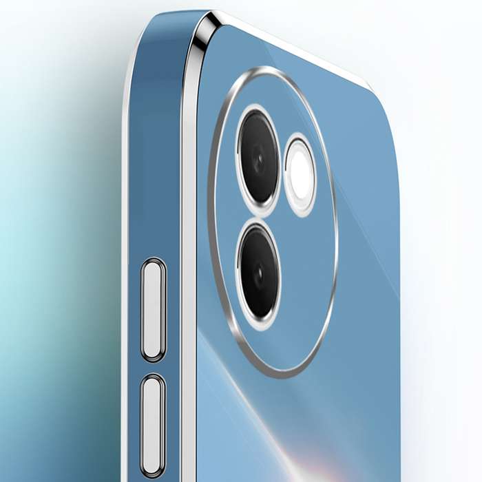 For vivo V30E XINLI Straight 6D Plating Gold Edge TPU Phone Case(Mint Green)