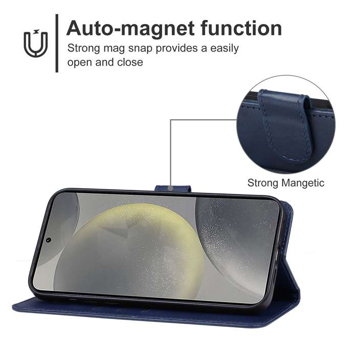 For Samsung Galaxy S24 FE 5G Leather Phone Case(Blue)