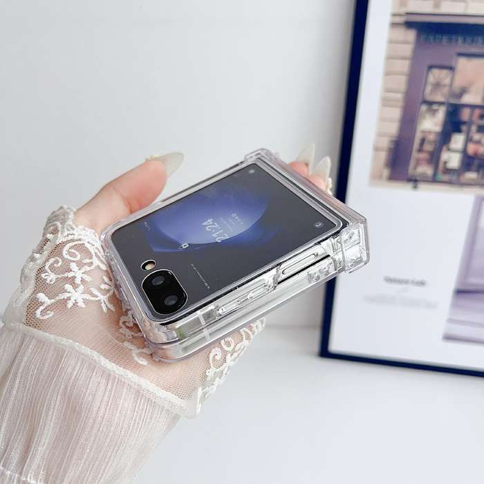 For Samsung Galaxy Z Flip6 Three Parts Integrated PC Phone Case(Transparent)