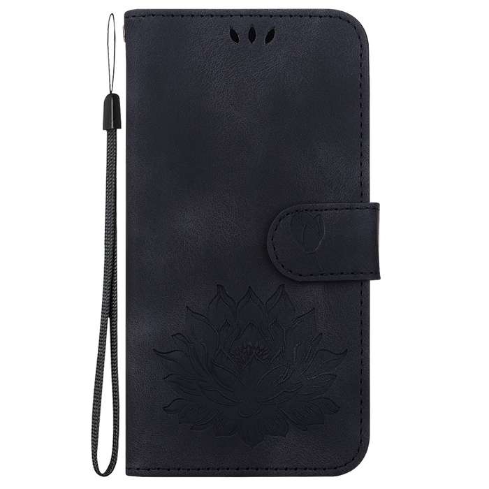 For ZTE Blade A52 Lotus Embossed Leather Phone Case(Black)