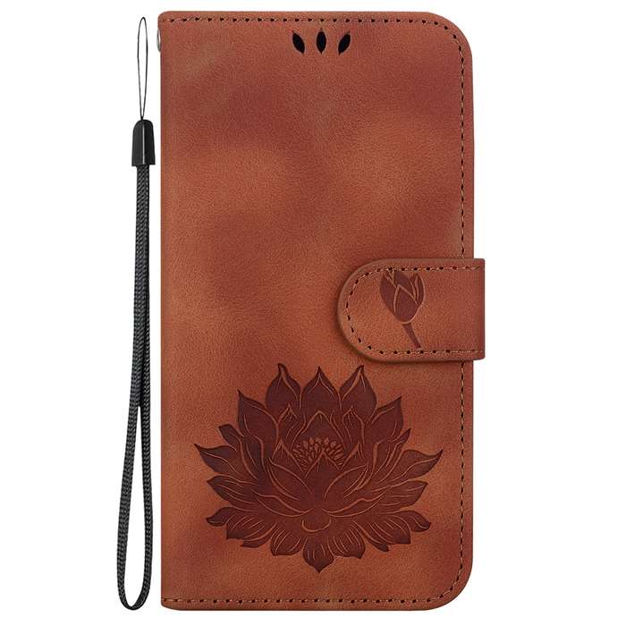 For Tecno Camon 20 / Camon 20 Pro 4G Lotus Embossed Leather Phone Case(Brown)