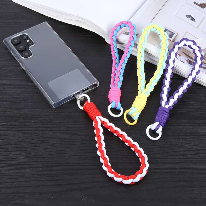 Universal Phone Anti-lost Braided Short Lanyard(Dark Blue + Light Blue)