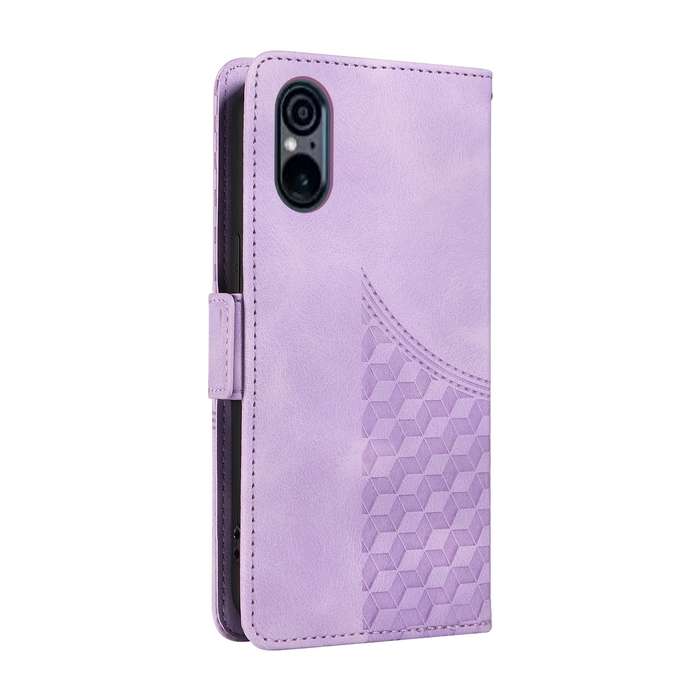 For Sony Xperia 5 VI Embossed Rhombus Starry Leather Phone Case(Purple)