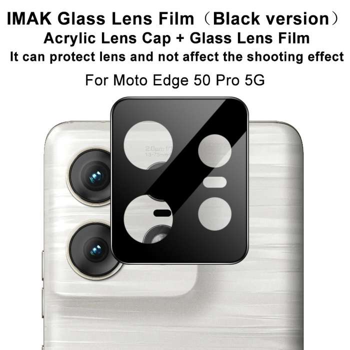 For Motorola Edge 50 Pro imak High Definition Integrated Glass Lens Film Black Version
