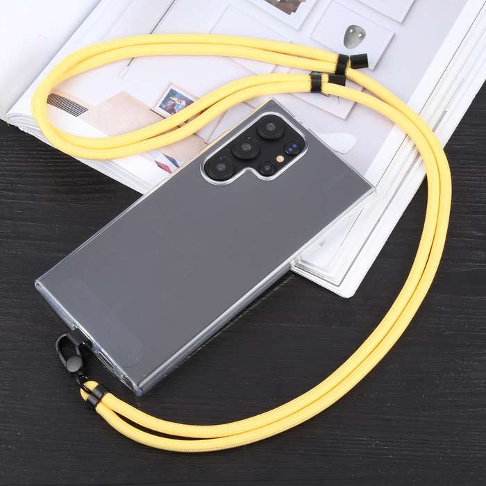 6mm Black Buckle Adjustable Mobile Phone Anti-lost Long Lanyard(Gold Rainbow)