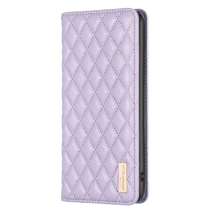 For Samsung Galaxy S24 FE 5G Diamond Lattice Magnetic Leather Flip Phone Case(Purple)