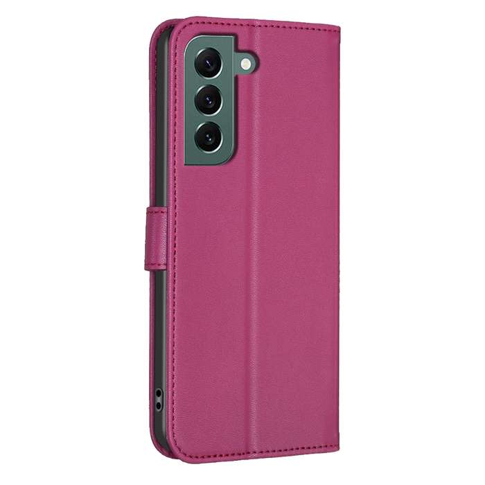 For Samsung Galaxy S24 FE 5G Four-leaf Embossed Leather Phone Case(Rose Red)