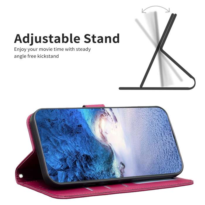 For Samsung Galaxy S24 FE 5G Four-leaf Embossed Leather Phone Case(Rose Red)