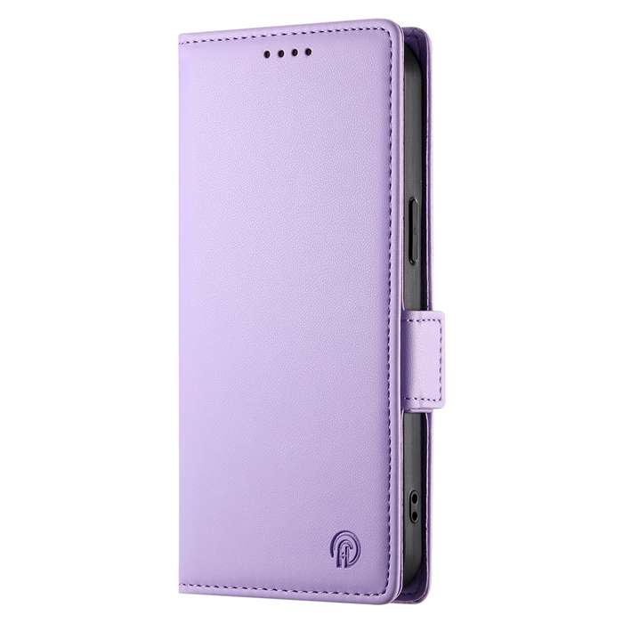For iPhone XR Side Buckle Magnetic Frosted Leather Phone Case(Purple)