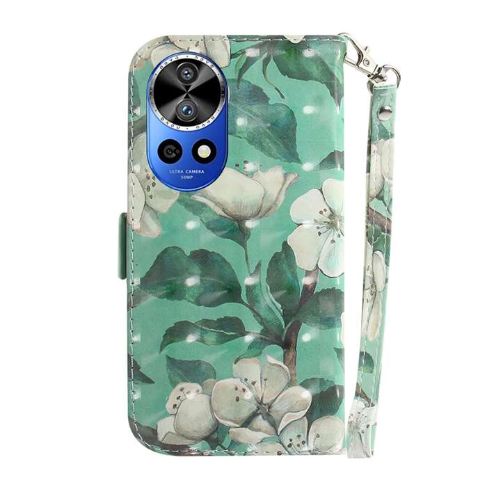 For Huawei nova 12 Pro 3D Colored Horizontal Flip Leather Phone Case(Watercolor Flower)