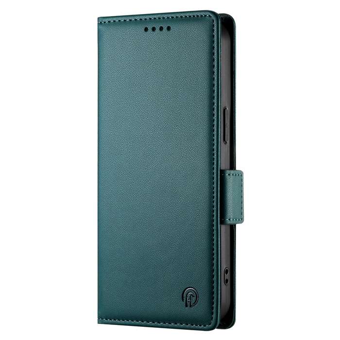 For Samsung Galaxy A32 4G Side Buckle Magnetic Frosted Leather Phone Case(Dark Green)