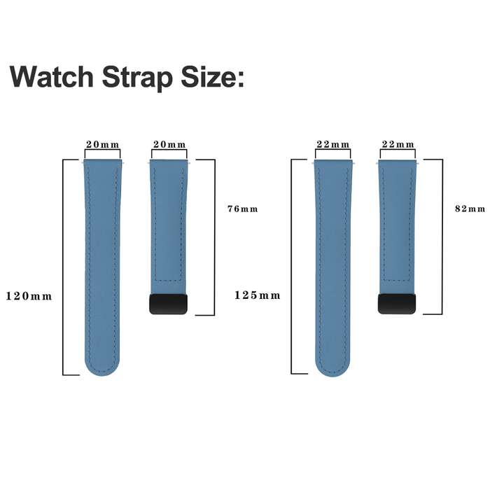 20mm Magnetic Black Buckle Silicone Leather Watch Band(White)
