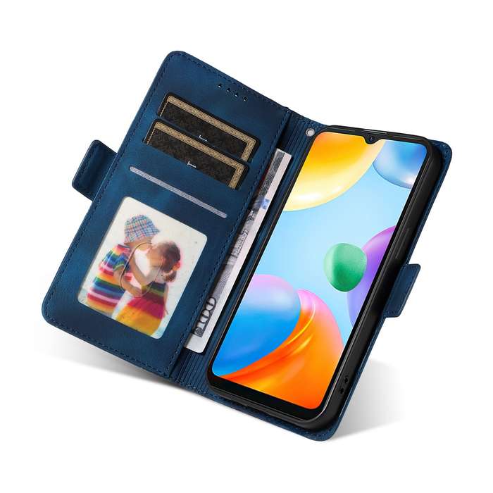 For Redmi 10C / 10 India Embossed Rhombus Starry Leather Phone Case(Blue)