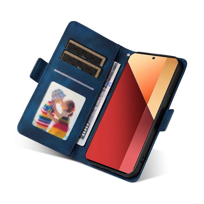 For Xiaomi Poco M6 Pro 4G Embossed Rhombus Starry Leather Phone Case(Blue)