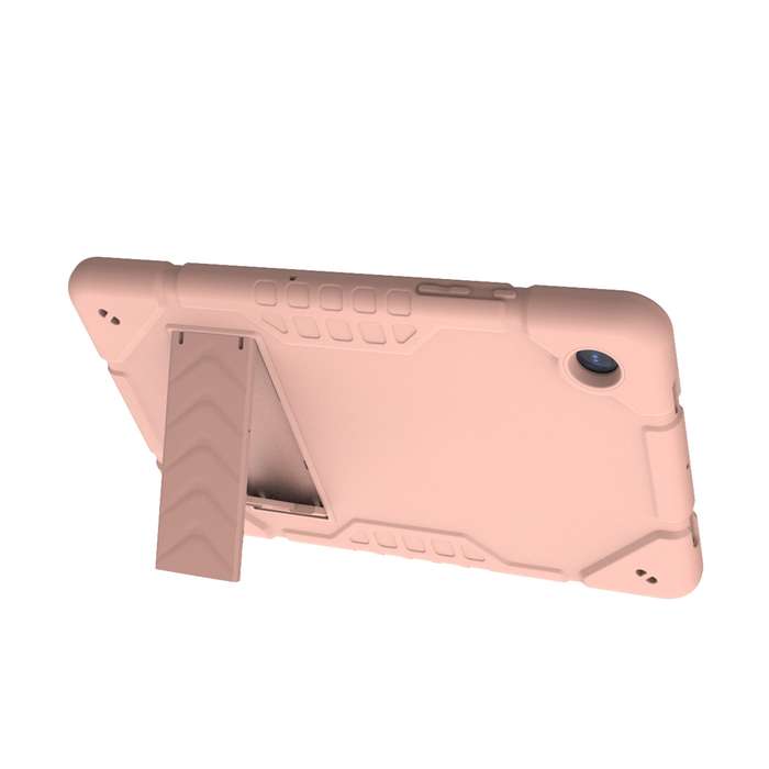 For Samsung Galaxy Tab A8 Armor Holder Silicone Hybrid PC Tablet Case(Rose Gold)