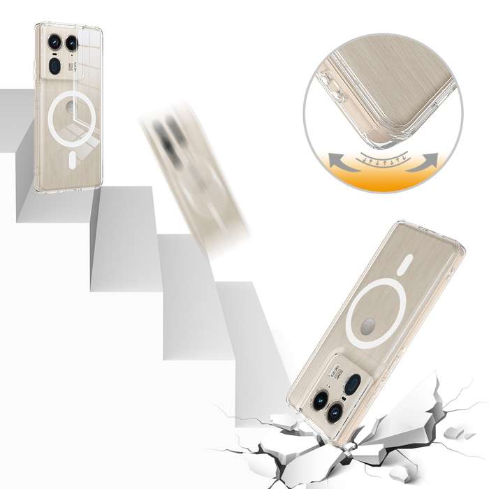 For Motorola Edge 50 Ultra MagSafe Clear Acrylic PC Hybrid TPU Phone Case(Transparent)
