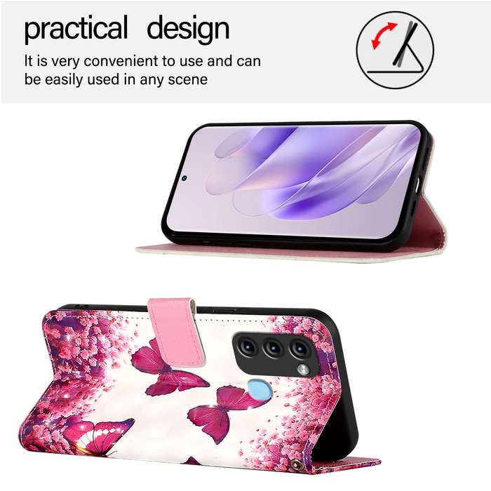 For Itel S17 / Vision 3 3D Painting Horizontal Flip Leather Phone Case(Rose Butterfly)