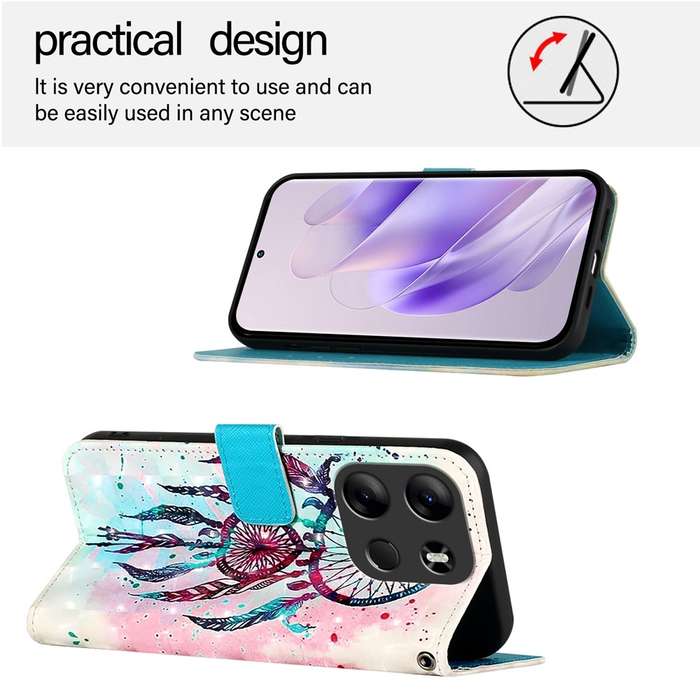 For Tecno Spark Go 2023 / Pop 7 3D Painting Horizontal Flip Leather Phone Case(Color Drop Wind