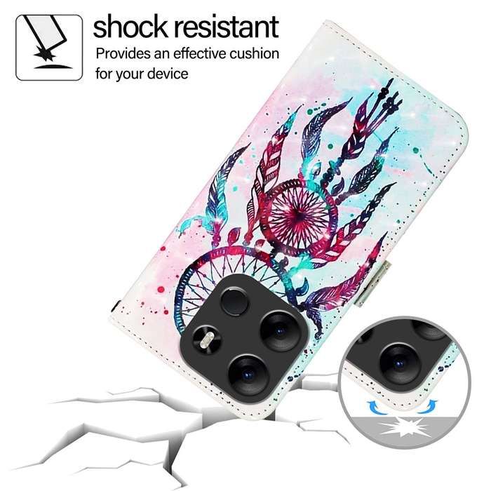 For Tecno Spark Go 2023 / Pop 7 3D Painting Horizontal Flip Leather Phone Case(Color Drop Wind