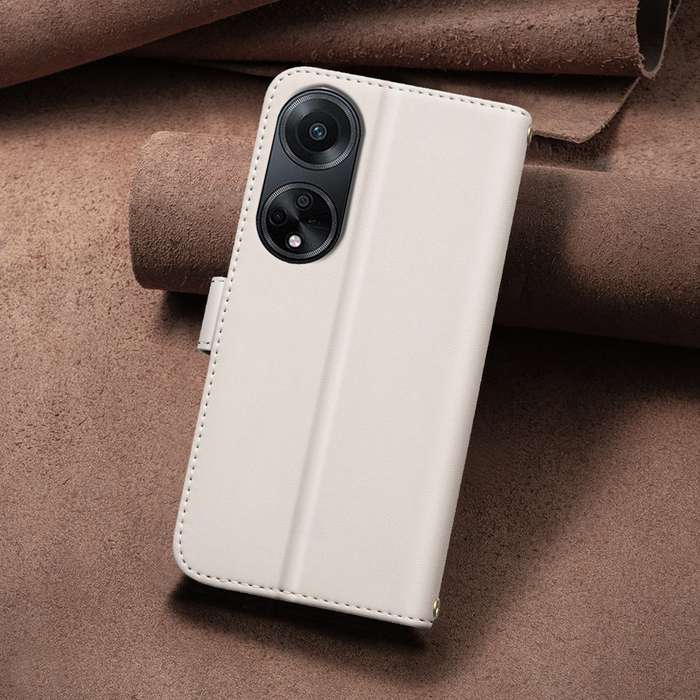 For OPPO A98 5G / F23 / A1 Square Texture Leather Phone Case(Beige)