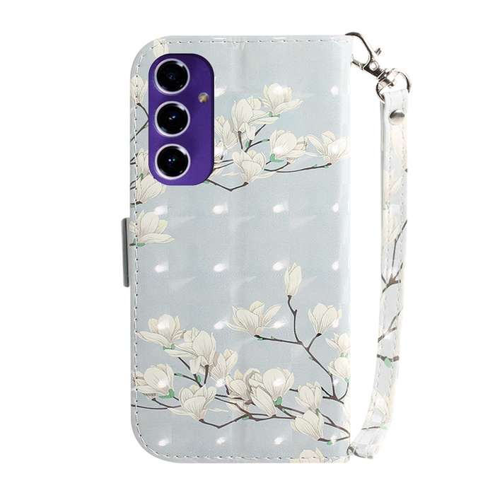 For Samsung Galaxy S24 FE 5G 3D Colored Horizontal Flip Leather Phone Case(Magnolia)