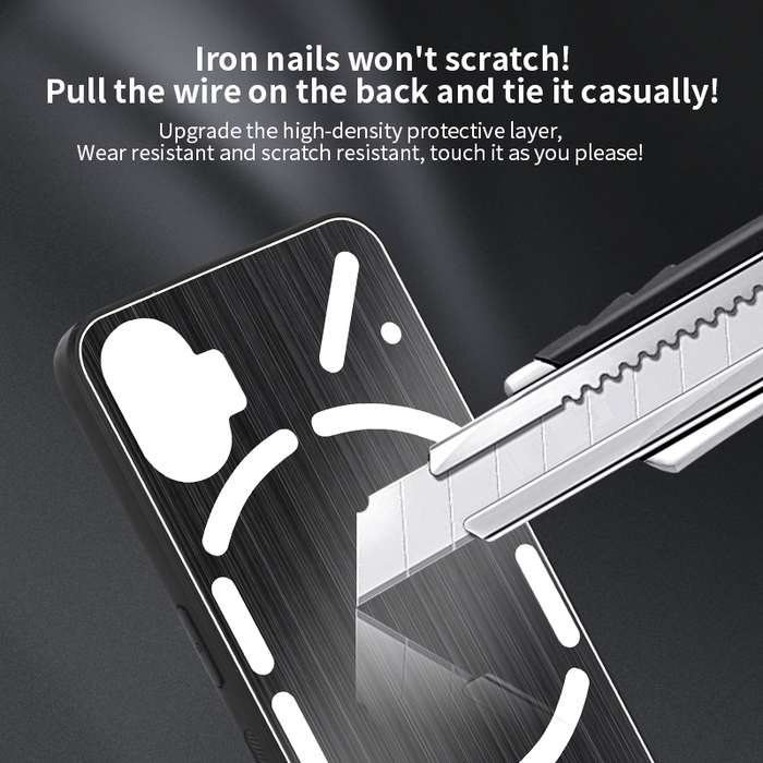 For Nothing Phone 2 PC Hybrid Aluminum Alloy Brushed Shockproof Phone Case(Gold)
