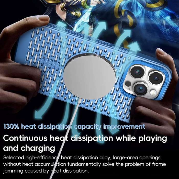 For iPhone 13 Hollow Cooling MagSafe Phone Case(Black)