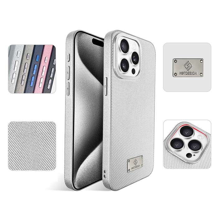 For iPhone 15 Pro Max Ice Silk Mesh Breathable Cooling Phone Case(Grey)