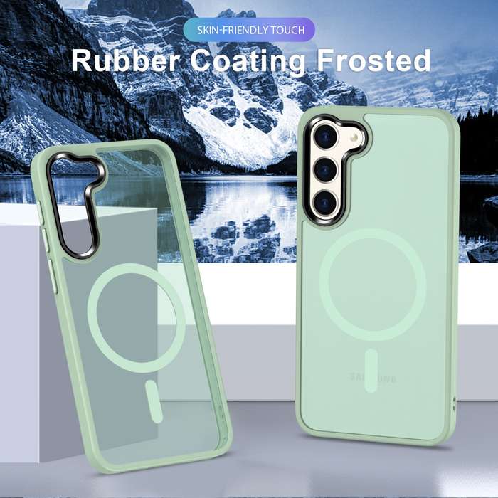 For Samsung Galaxy S23+ 5G MagSafe Magnetic Skin Feel Frosted Phone Case(Light Green)