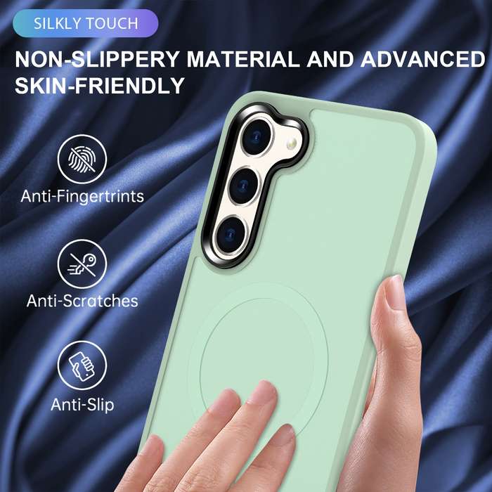 For Samsung Galaxy S23+ 5G MagSafe Magnetic Skin Feel Frosted Phone Case(Light Green)