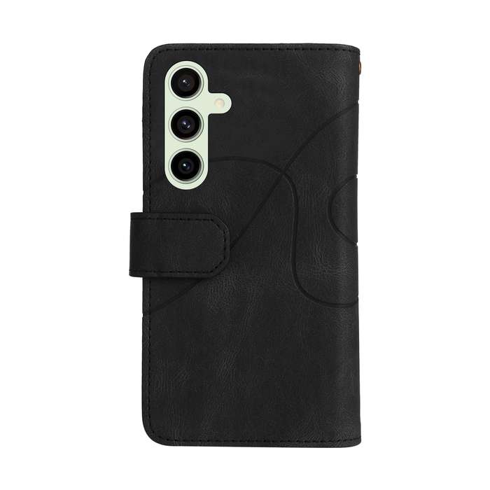 For Samsung Galaxy S24 FE 5G Dual-color 9 Card Slots Zipper Wallet Leather Phone Case(Black)