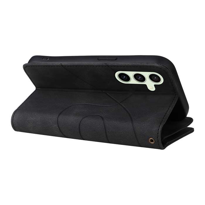 For Samsung Galaxy S24 FE 5G Dual-color 9 Card Slots Zipper Wallet Leather Phone Case(Black)