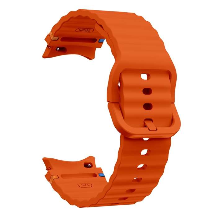 For Samsung Galaxy Watch FE 40mm Wave Pattern Stitched Silicone Watch Band(Orange)