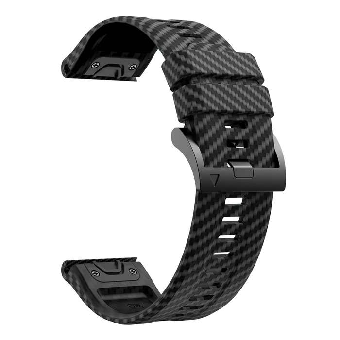22mm Two Color Carbon Fiber Pattern Silicone Watch Band(Black)