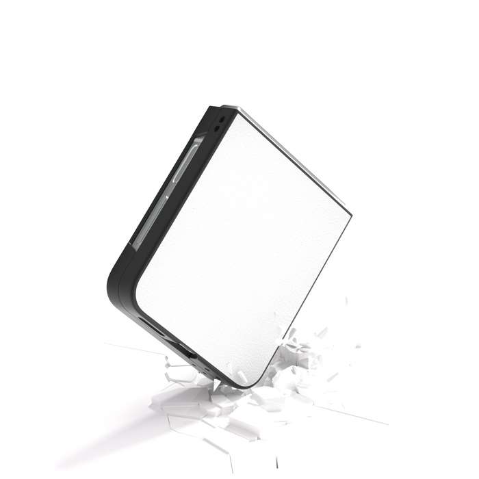 For Samsung Galaxy Z Flip6 PU Leather Black Frame Full Coverage Phone Case(White)