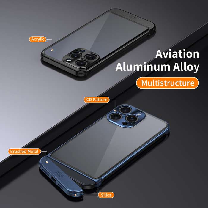 For iPhone 14 Pro Max Metal Scissor Holder Translucent Aroma Phone Case(Silver)
