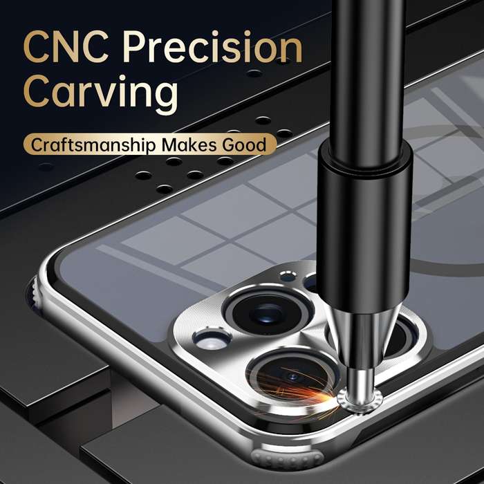 For iPhone 13 Pro Metal Scissor Design Aroma MagSafe Phone Case(Black)
